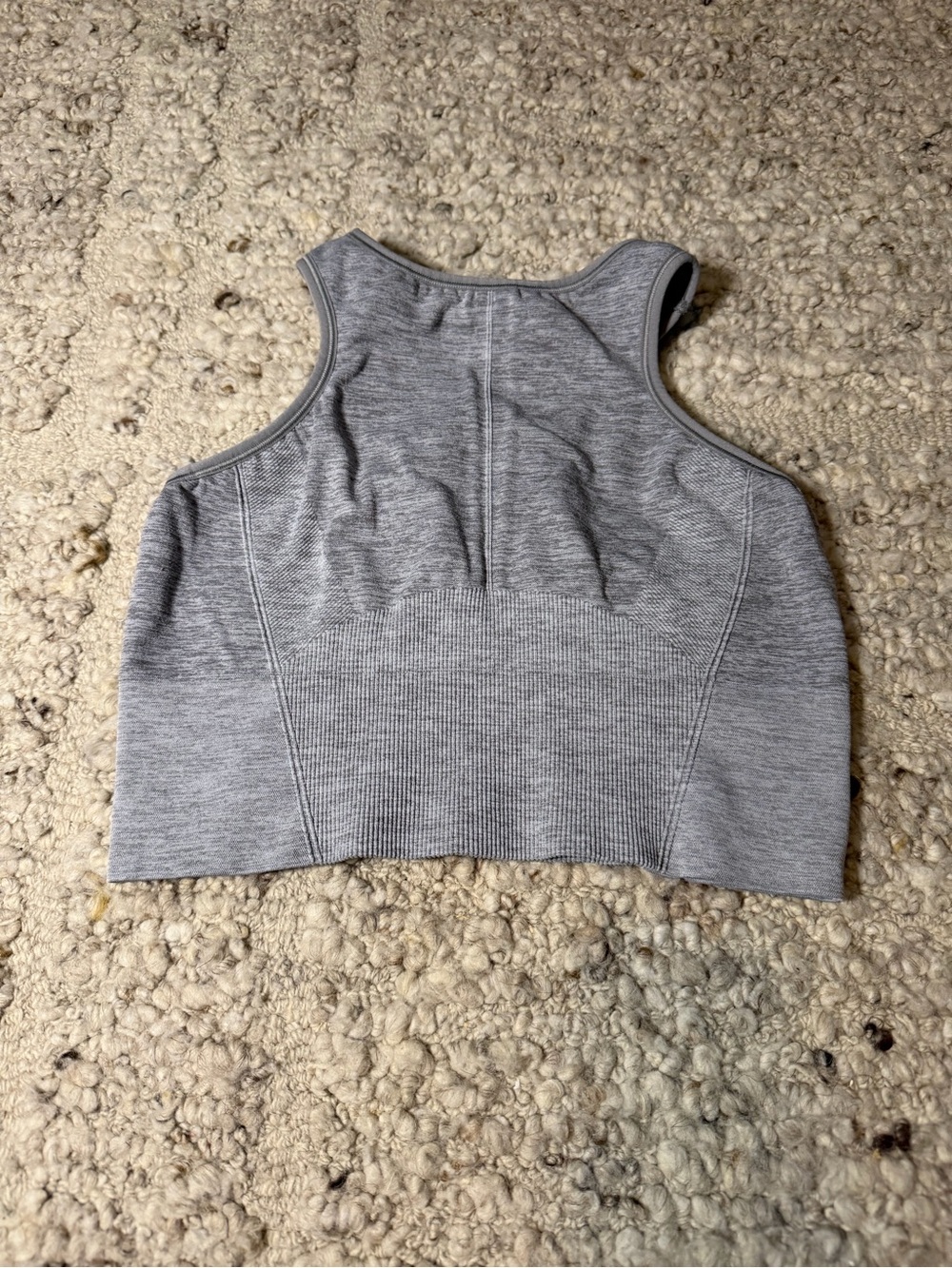 all in motion Gray Ribbed Seamless Crop Tank - Women